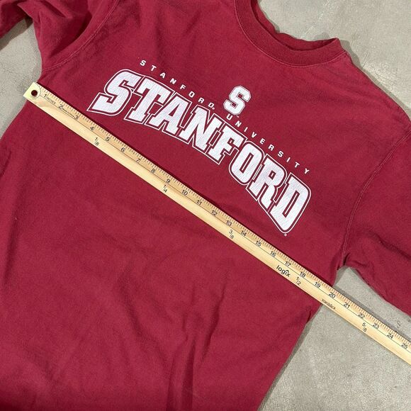 Vtg 90s Stanford University Long Sleeve Red t-shirt Medium Jansport Made In USA - Picture 7 of 9